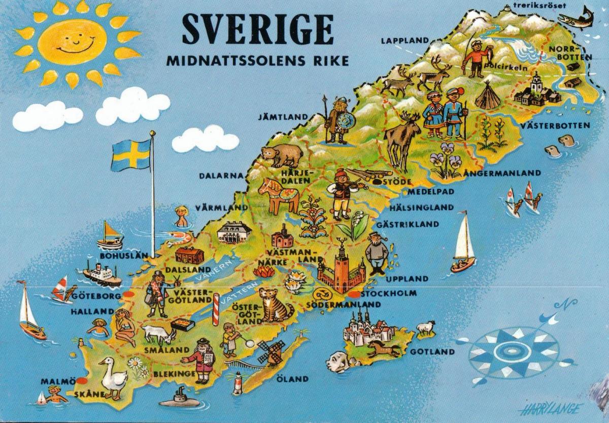 туристическая карта Швеции