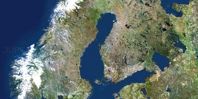 Карта Швеции спутника