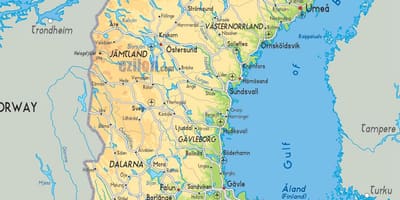 Географическая карта Швеции