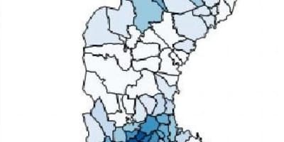 Карта Швеции дождь
