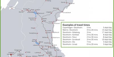 Железнодорожный карте Швеции