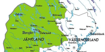 Карта Jamtland Швеция